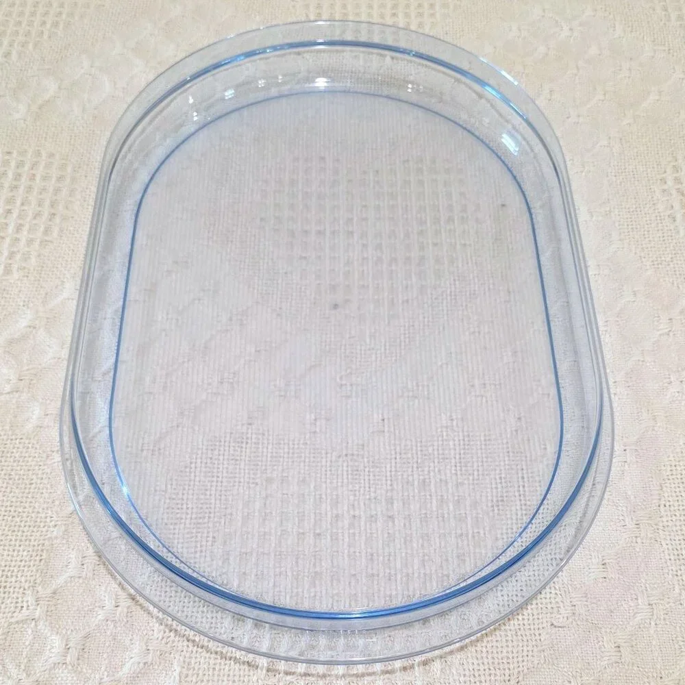 Authentic Tupperware Preludio Transparent Blue Acrylic Oval Serving Vanity Tray